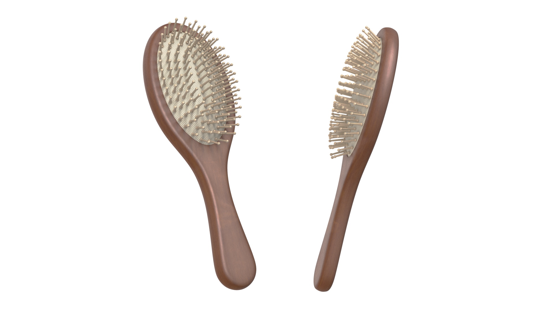 3D Dark Wooden Hairbrush