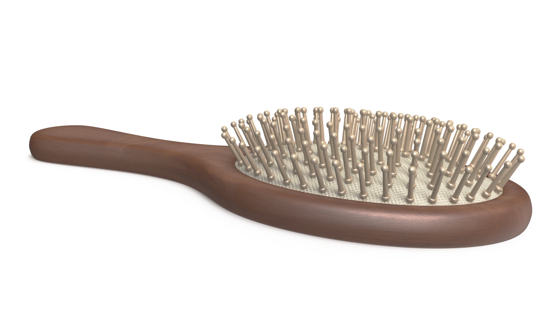 3D Dark Wooden Hairbrush
