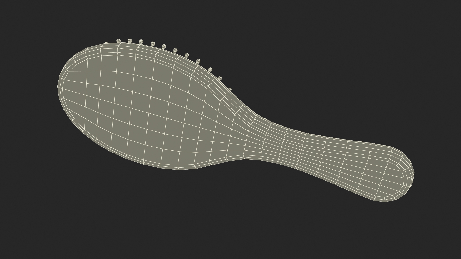 3D Dark Wooden Hairbrush