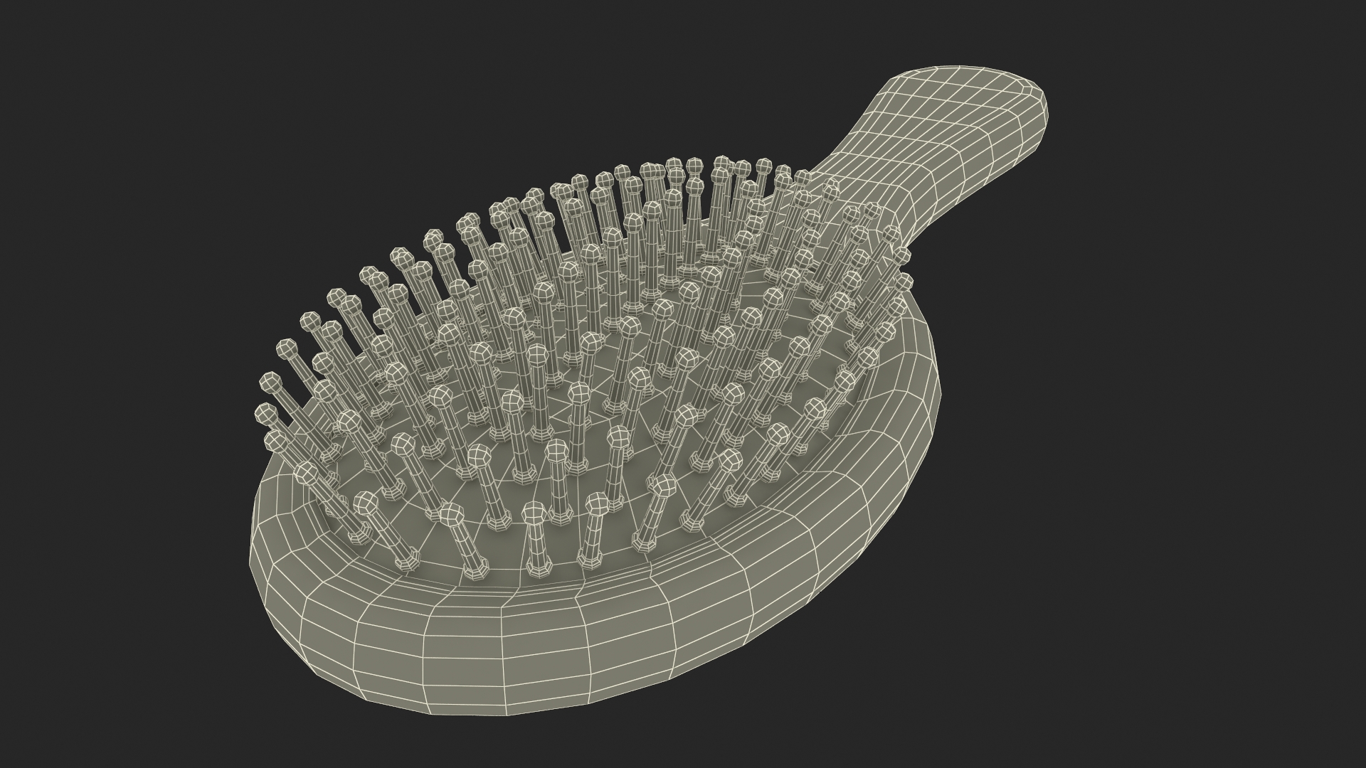 3D Dark Wooden Hairbrush
