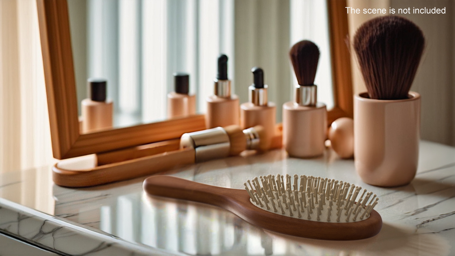 3D Dark Wooden Hairbrush