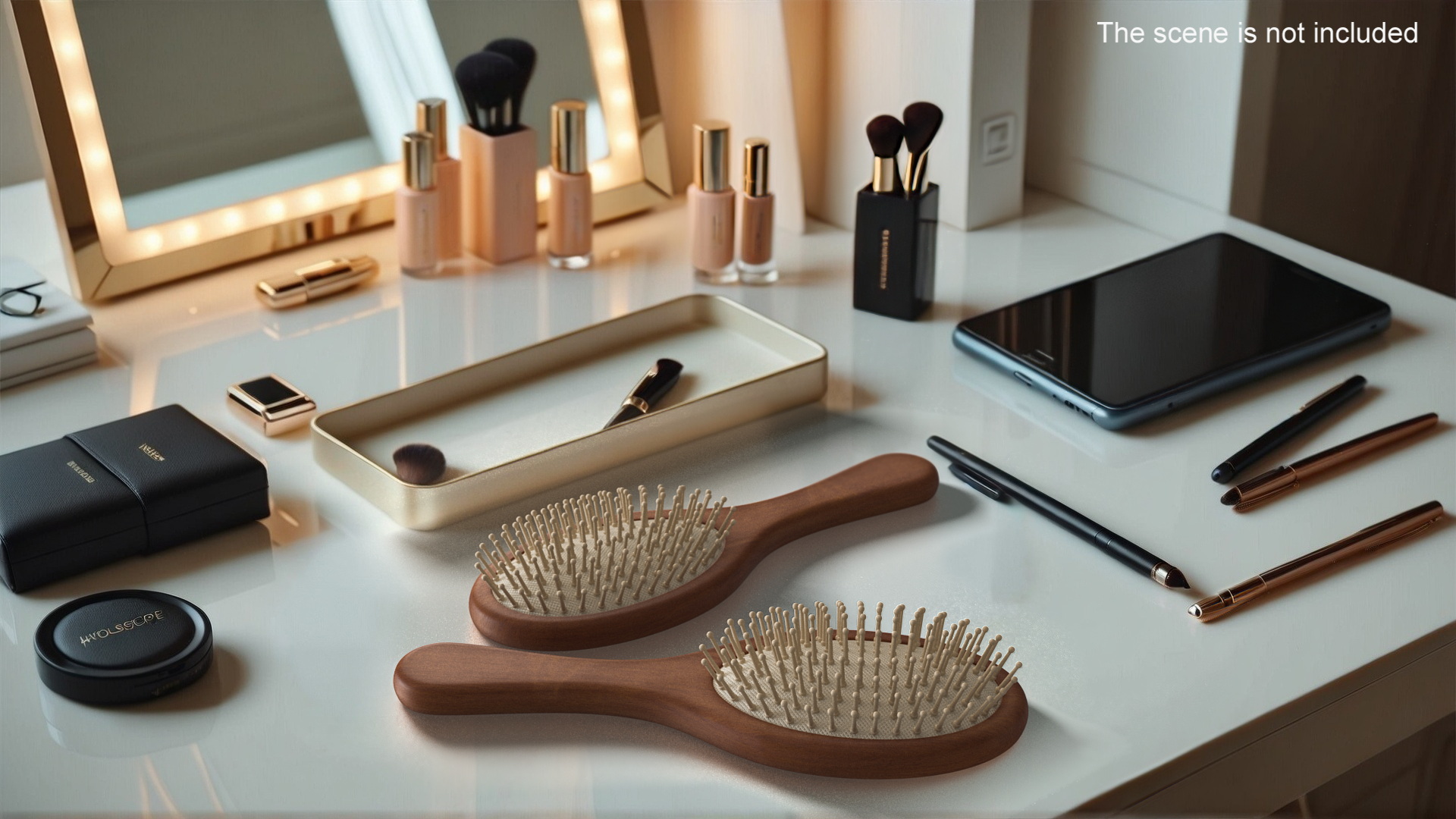 3D Dark Wooden Hairbrush