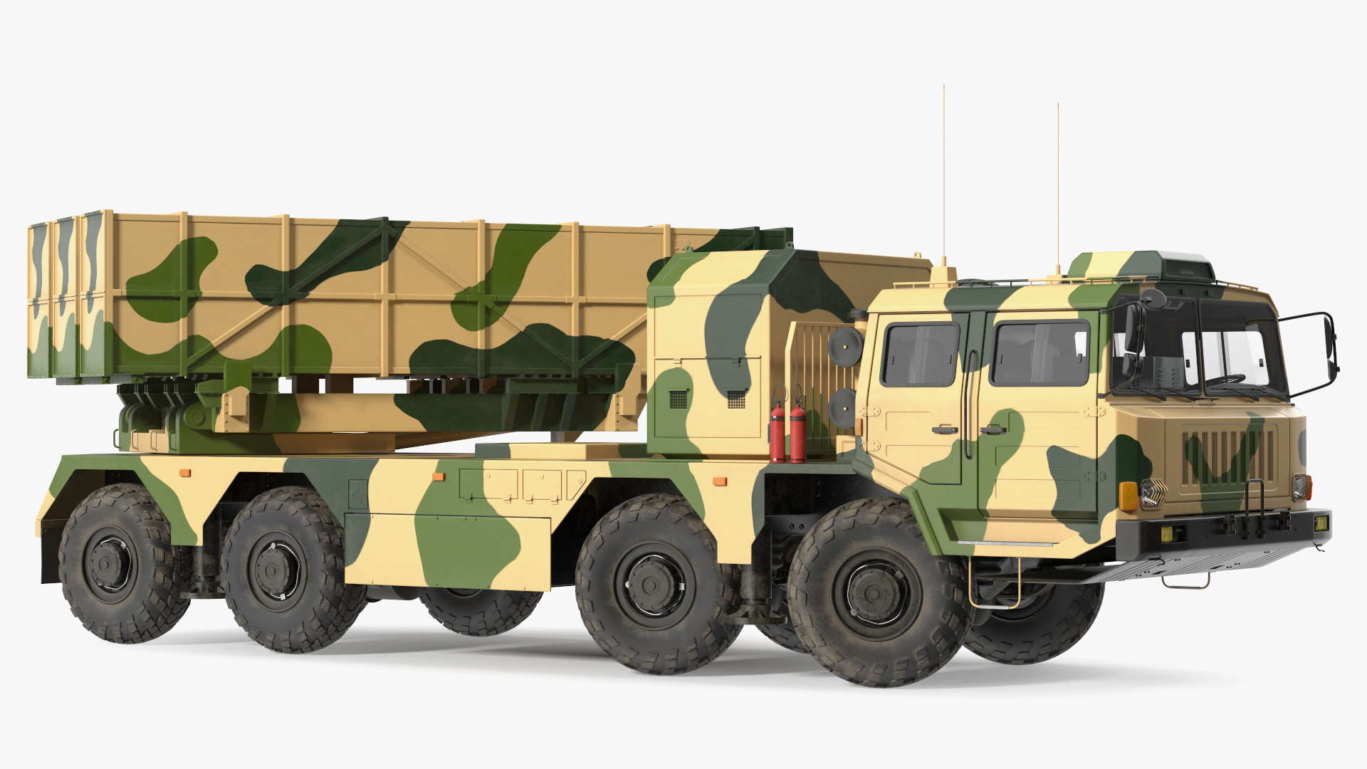3D Chinese MLRS WS-2D Sand Camouflage Rigged