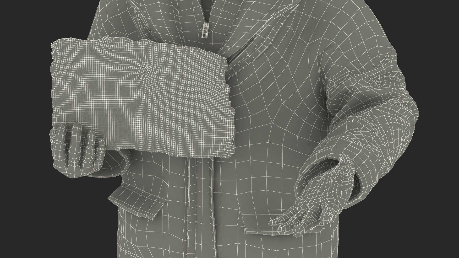 3D model Homeless Man with a Sign Asking for Alms