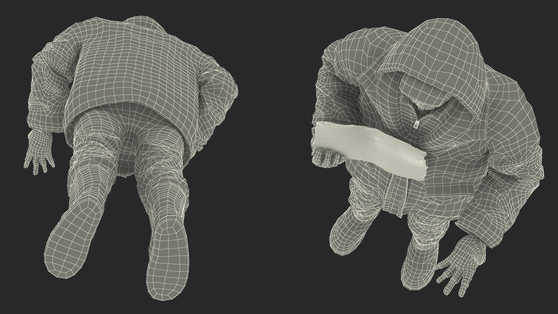 3D model Homeless Man with a Sign Asking for Alms