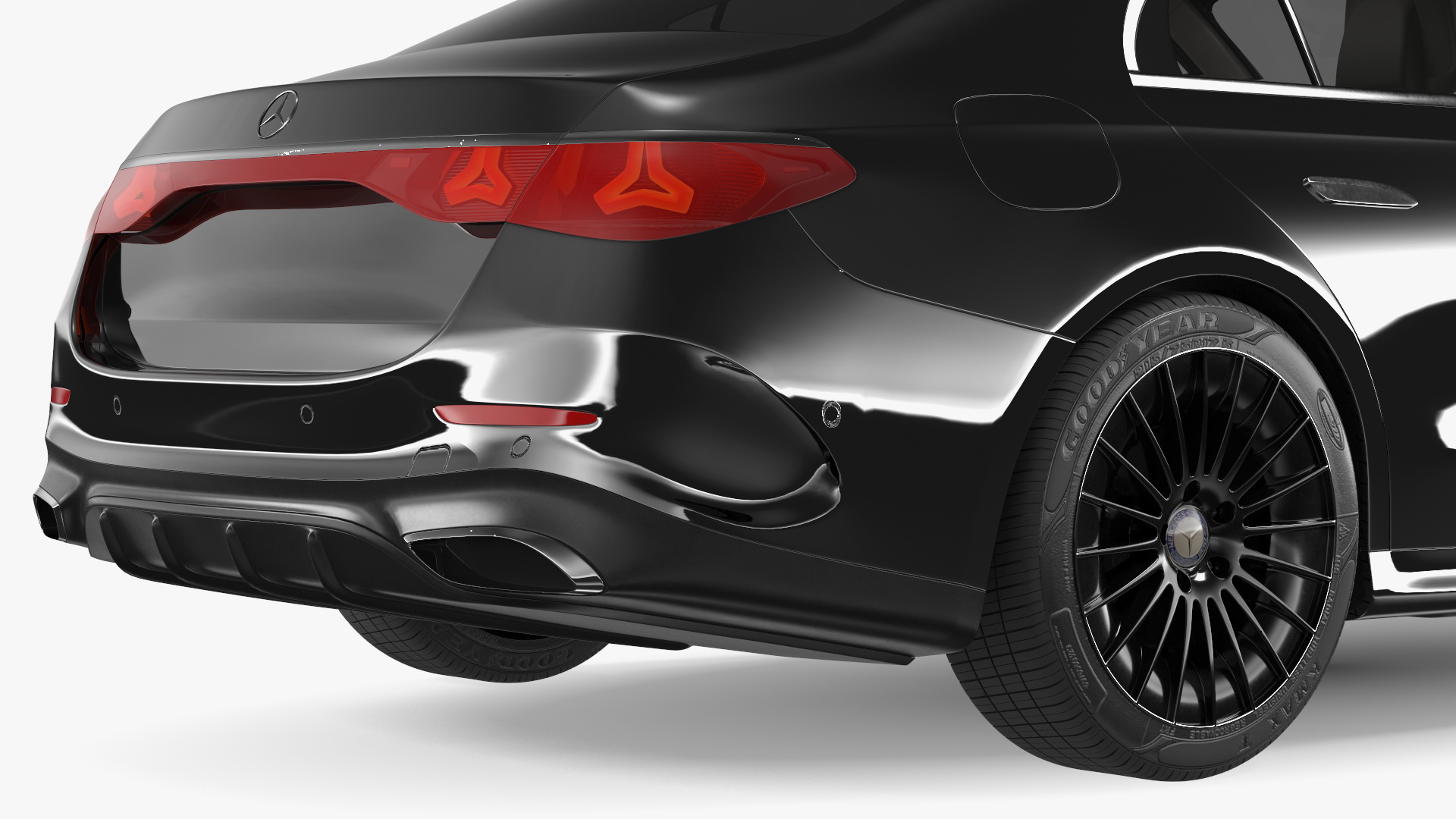 Mercedes E-class Black Color Rigged for Cinema 4D 3D model