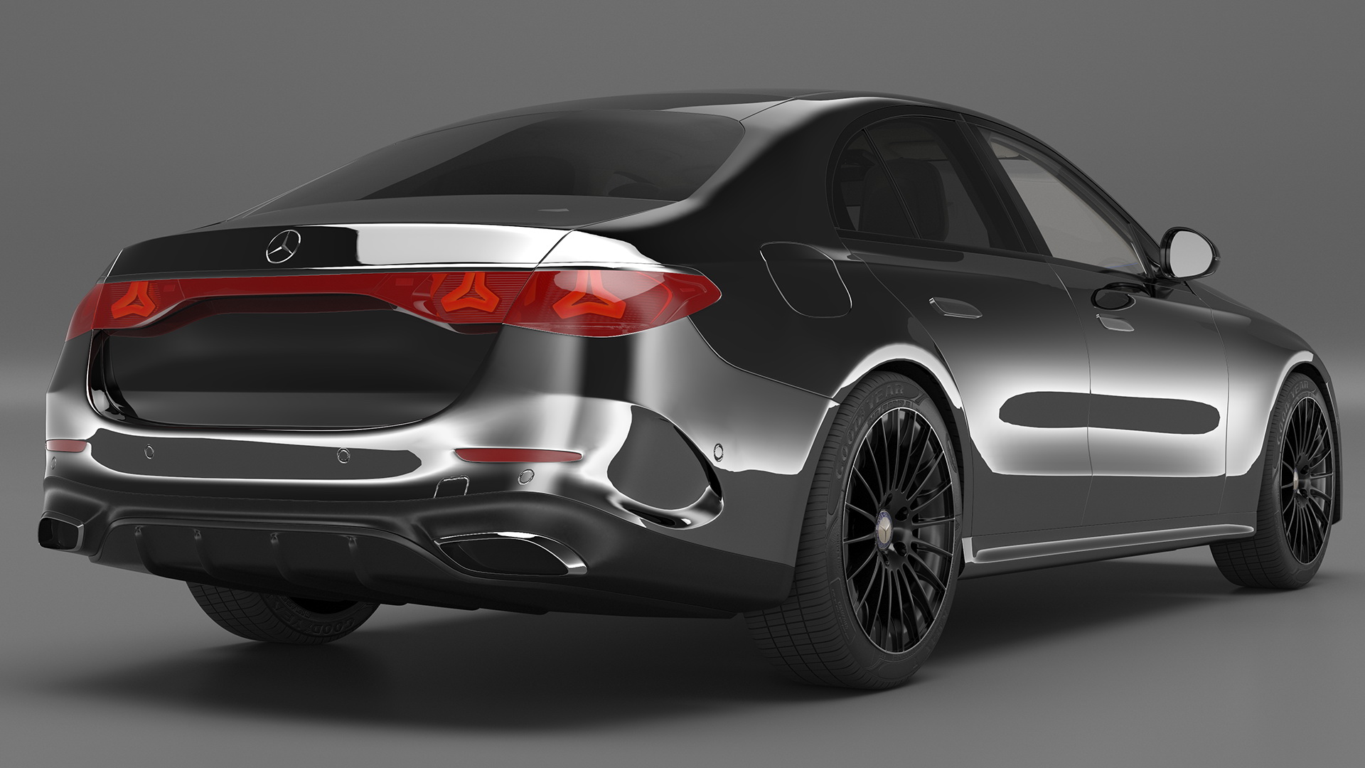 Mercedes E-class Black Color Rigged for Cinema 4D 3D model