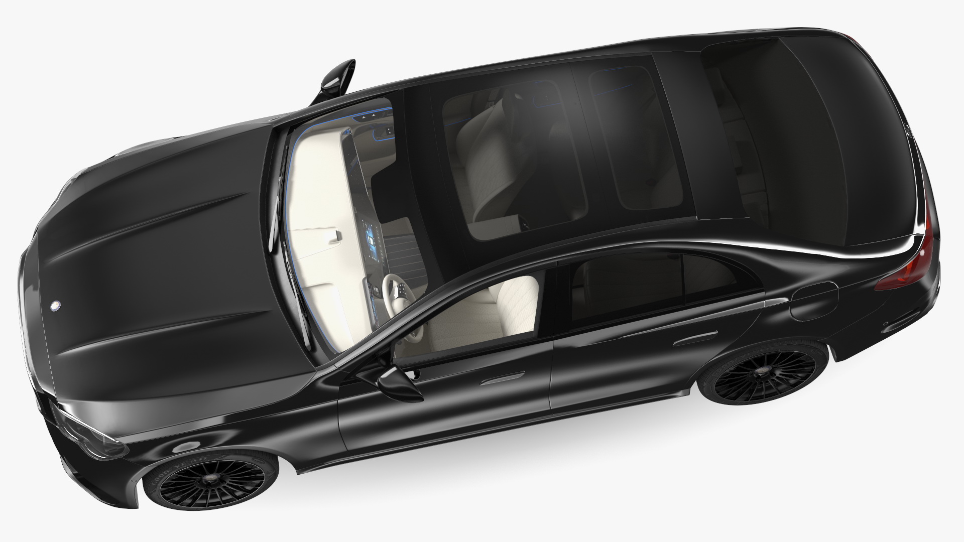 Mercedes E-class Black Color Rigged for Cinema 4D 3D model