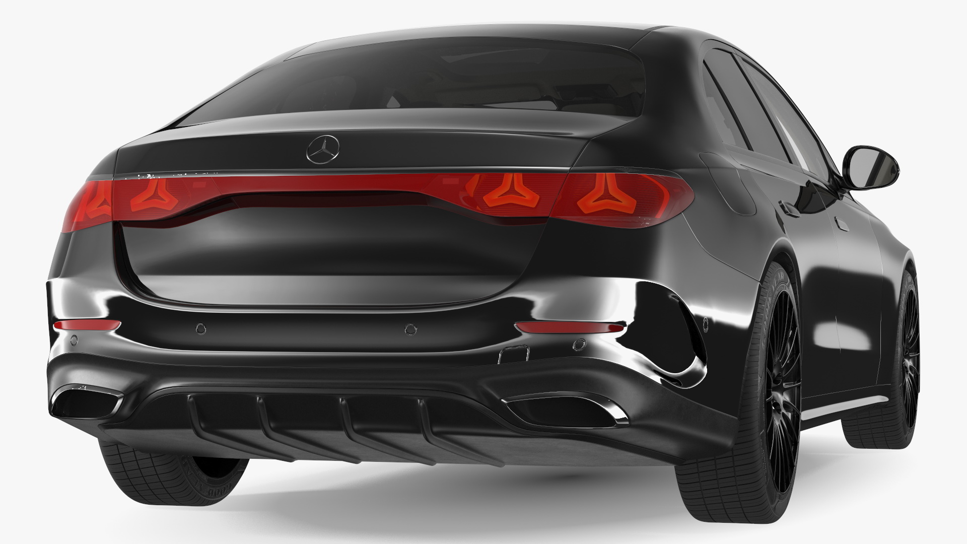 Mercedes E-class Black Color Rigged for Cinema 4D 3D model