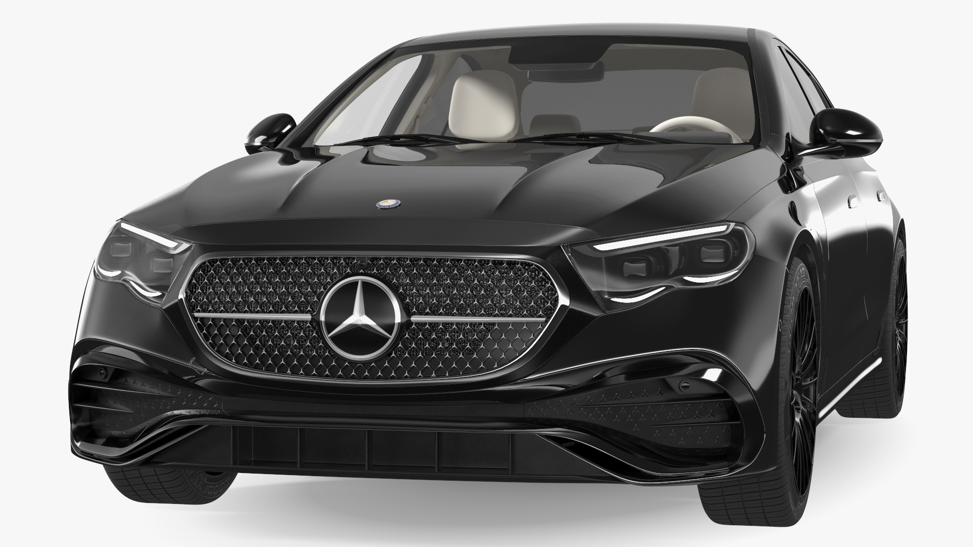Mercedes E-class Black Color Rigged for Cinema 4D 3D model