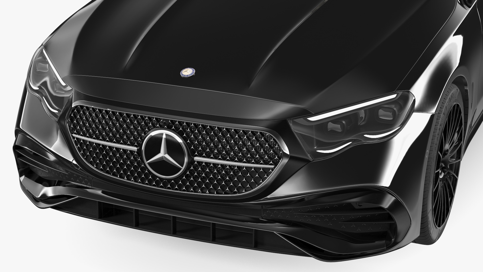 Mercedes E-class Black Color Rigged for Cinema 4D 3D model