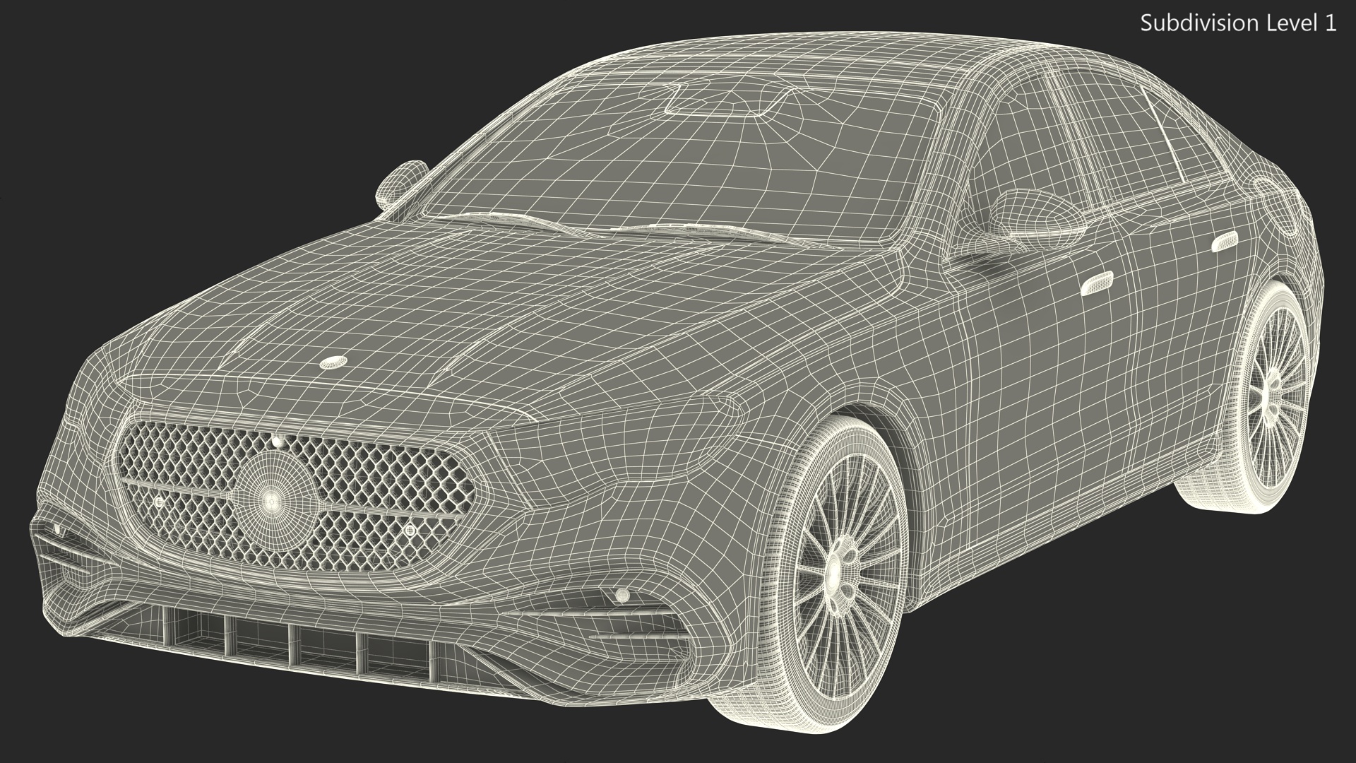 Mercedes E-class Black Color Rigged for Cinema 4D 3D model