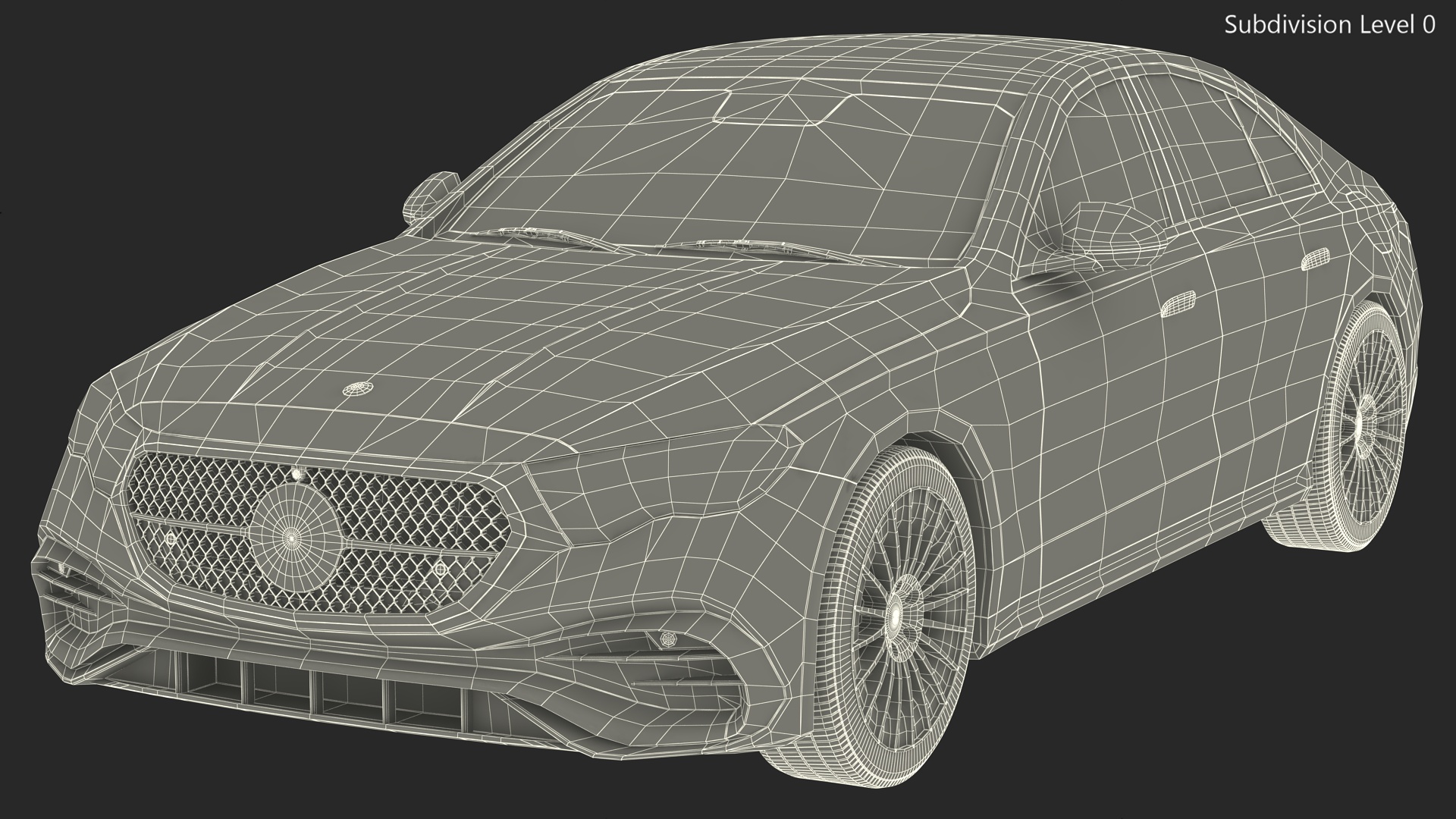 Mercedes E-class Black Color Rigged for Cinema 4D 3D model