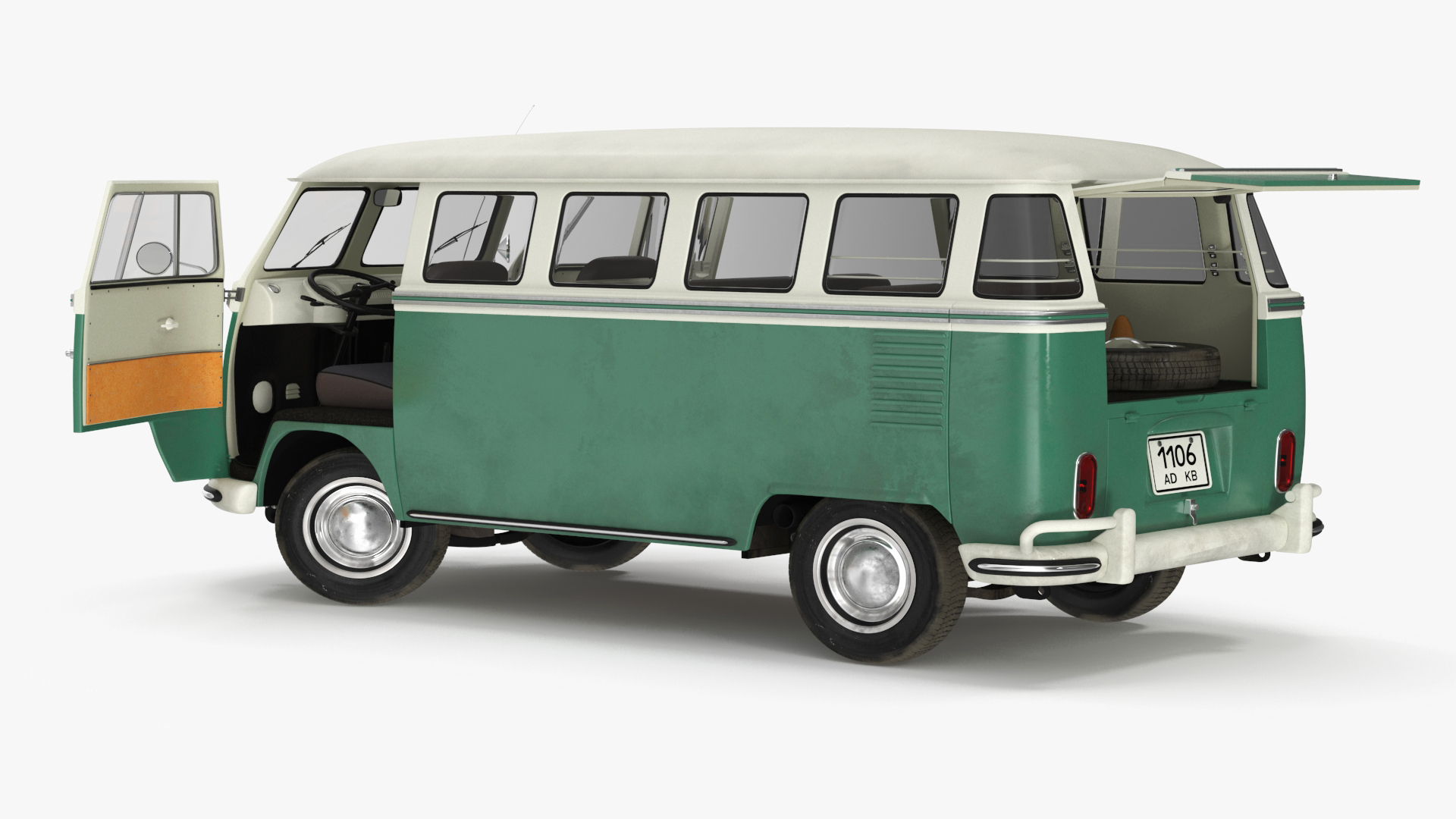 Volkswagen Type 2 Bus Rigged for Maya 3D