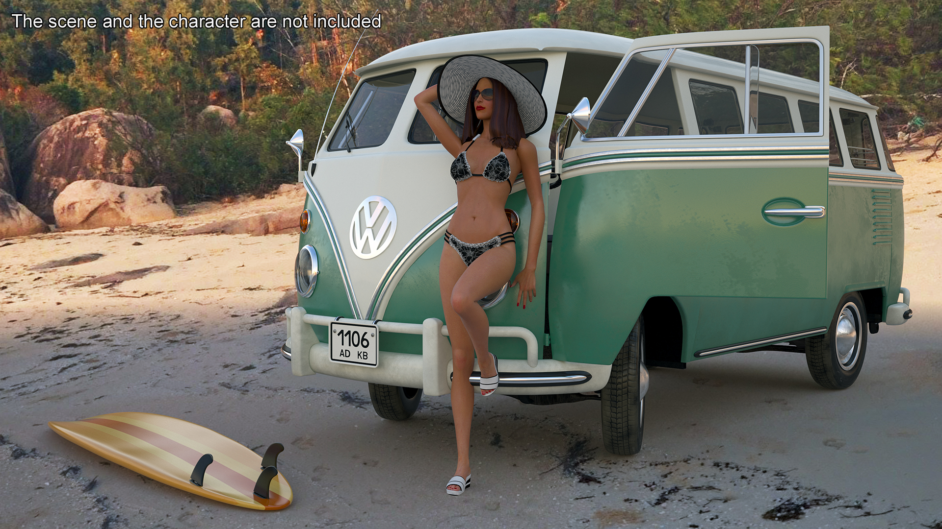 Volkswagen Type 2 Bus Rigged for Maya 3D