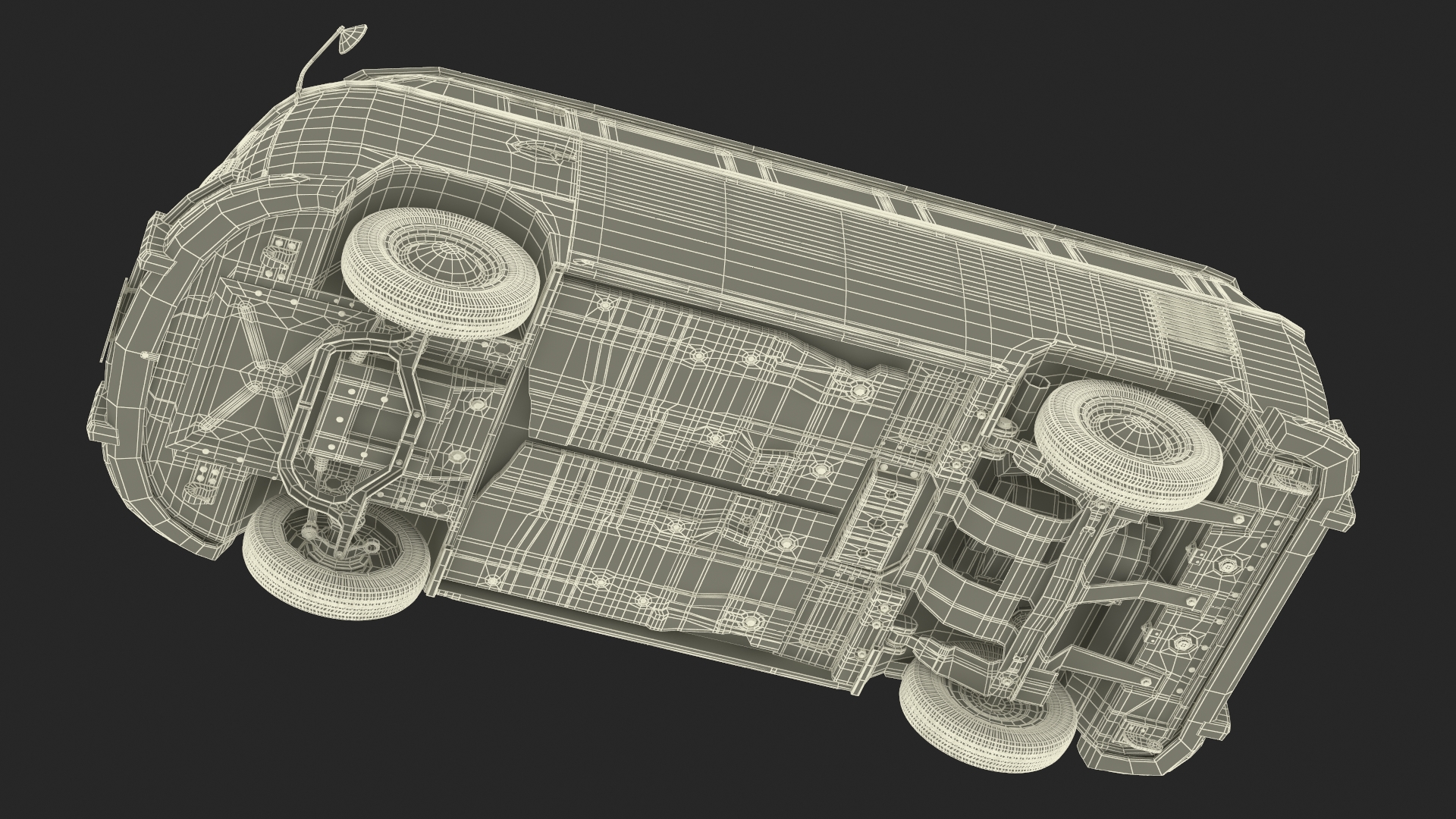 Volkswagen Type 2 Bus Rigged for Maya 3D