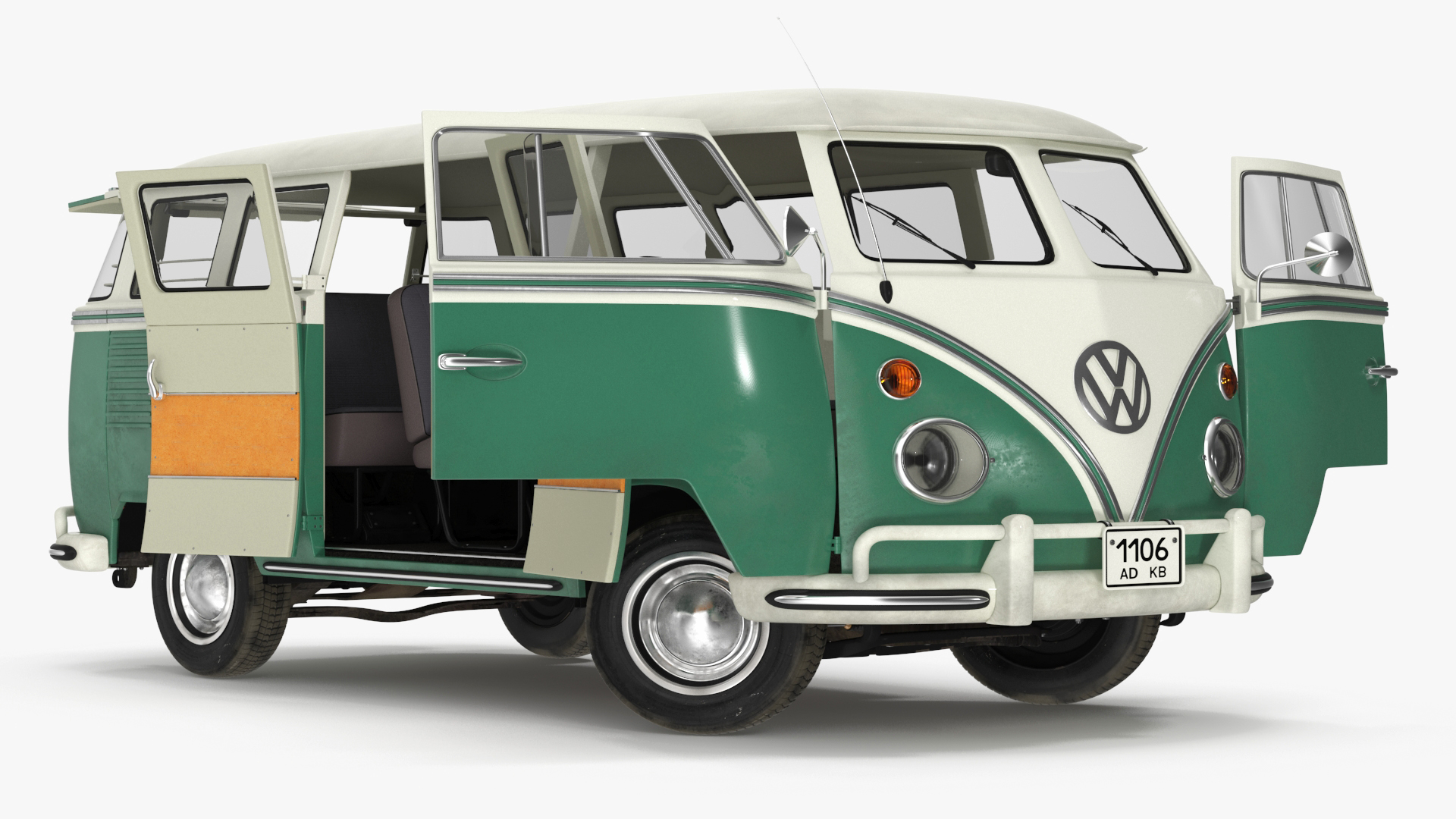 Volkswagen Type 2 Bus Rigged for Maya 3D
