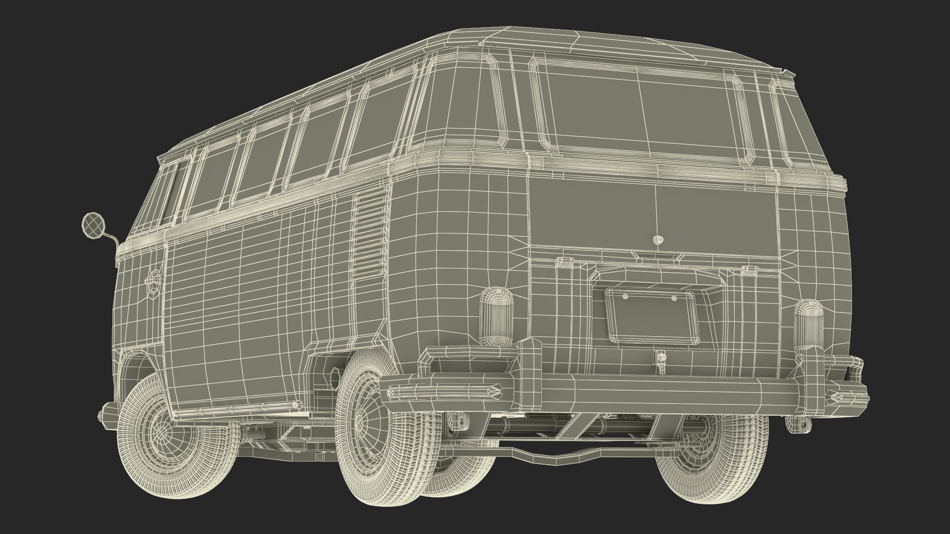 Volkswagen Type 2 Bus Rigged for Maya 3D