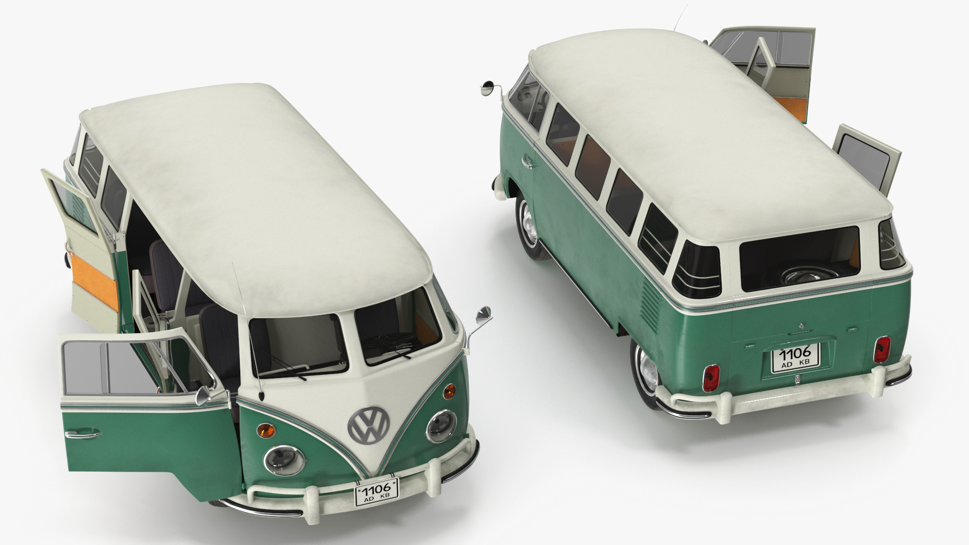 Volkswagen Type 2 Bus Rigged for Maya 3D