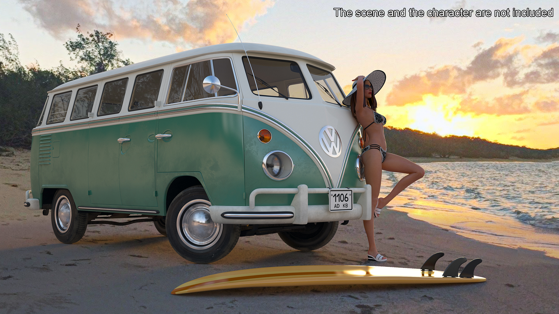 Volkswagen Type 2 Bus Rigged for Maya 3D