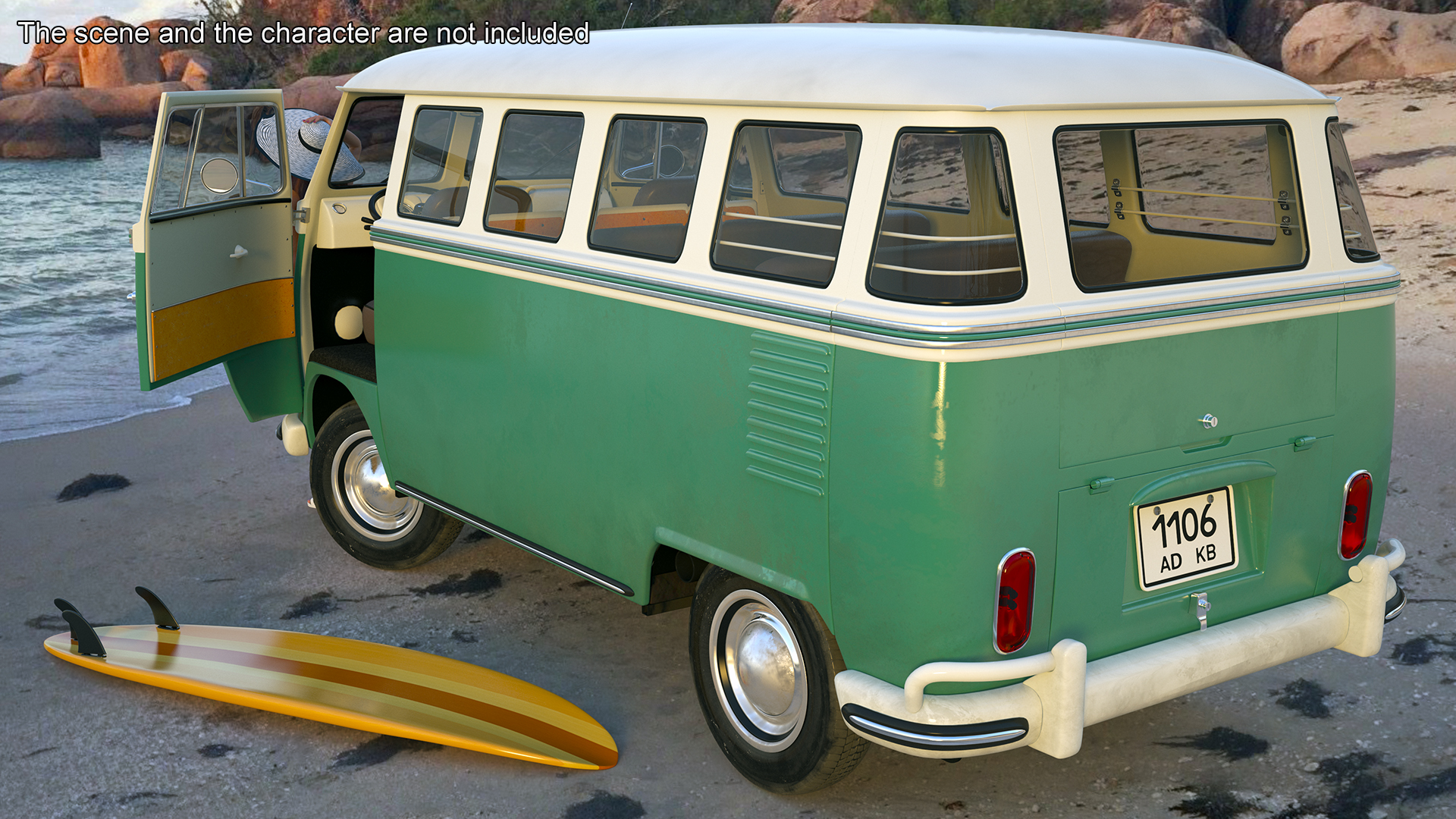 Volkswagen Type 2 Bus Rigged for Maya 3D