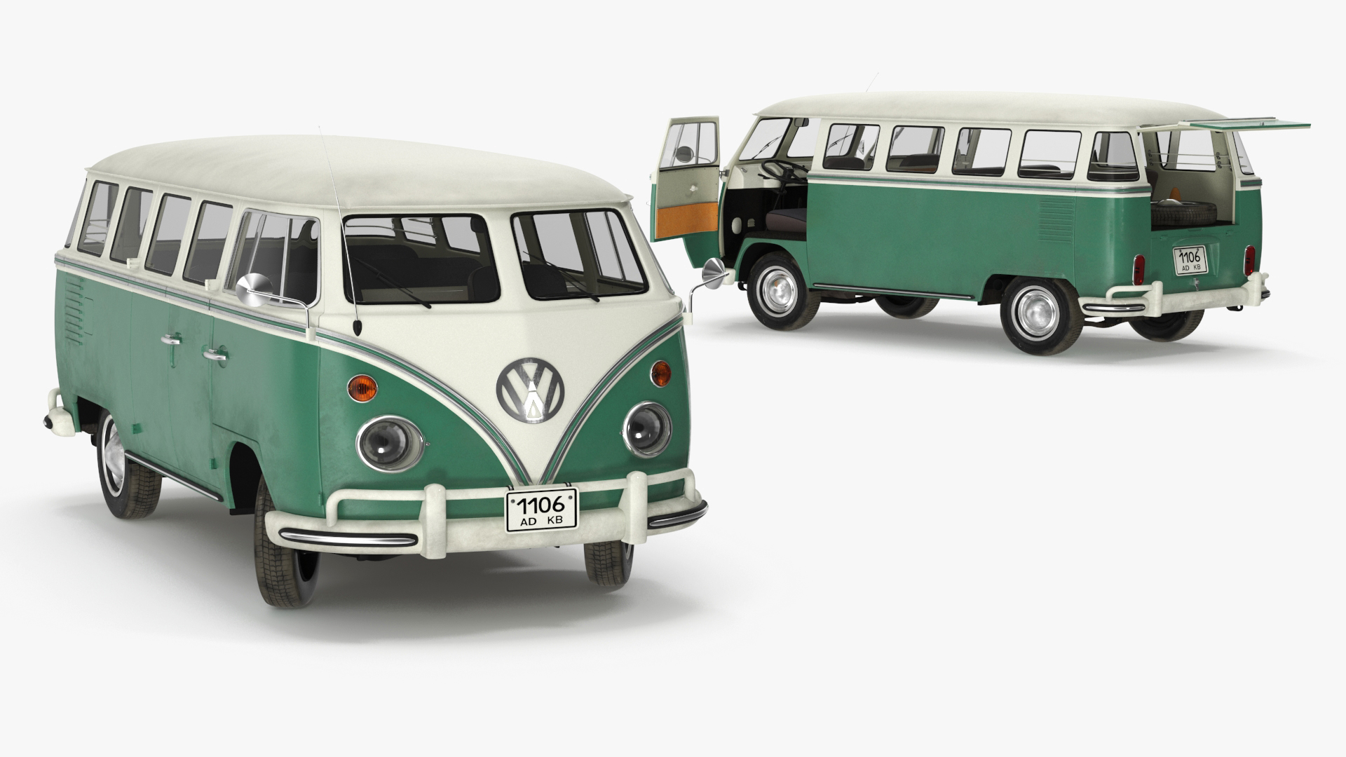 Volkswagen Type 2 Bus Rigged for Maya 3D