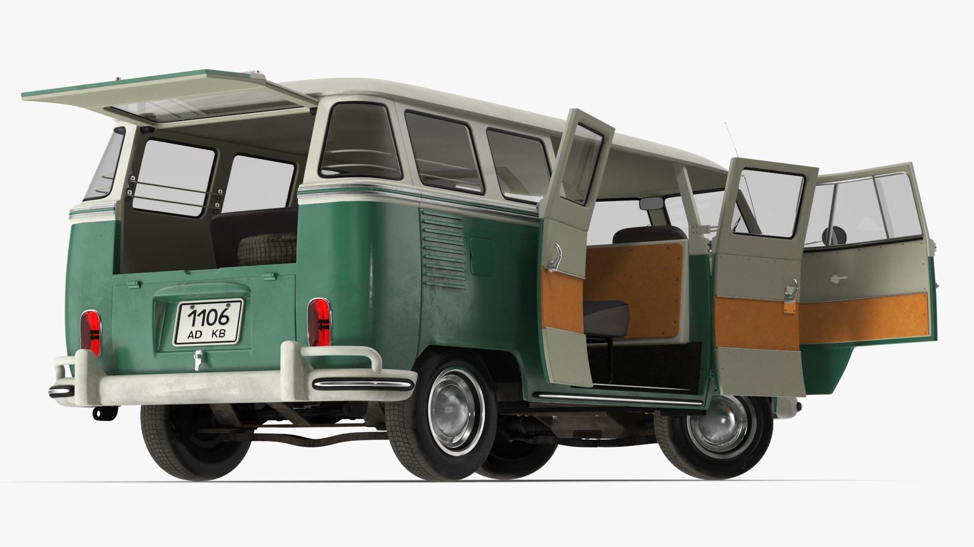 Volkswagen Type 2 Bus Rigged for Maya 3D