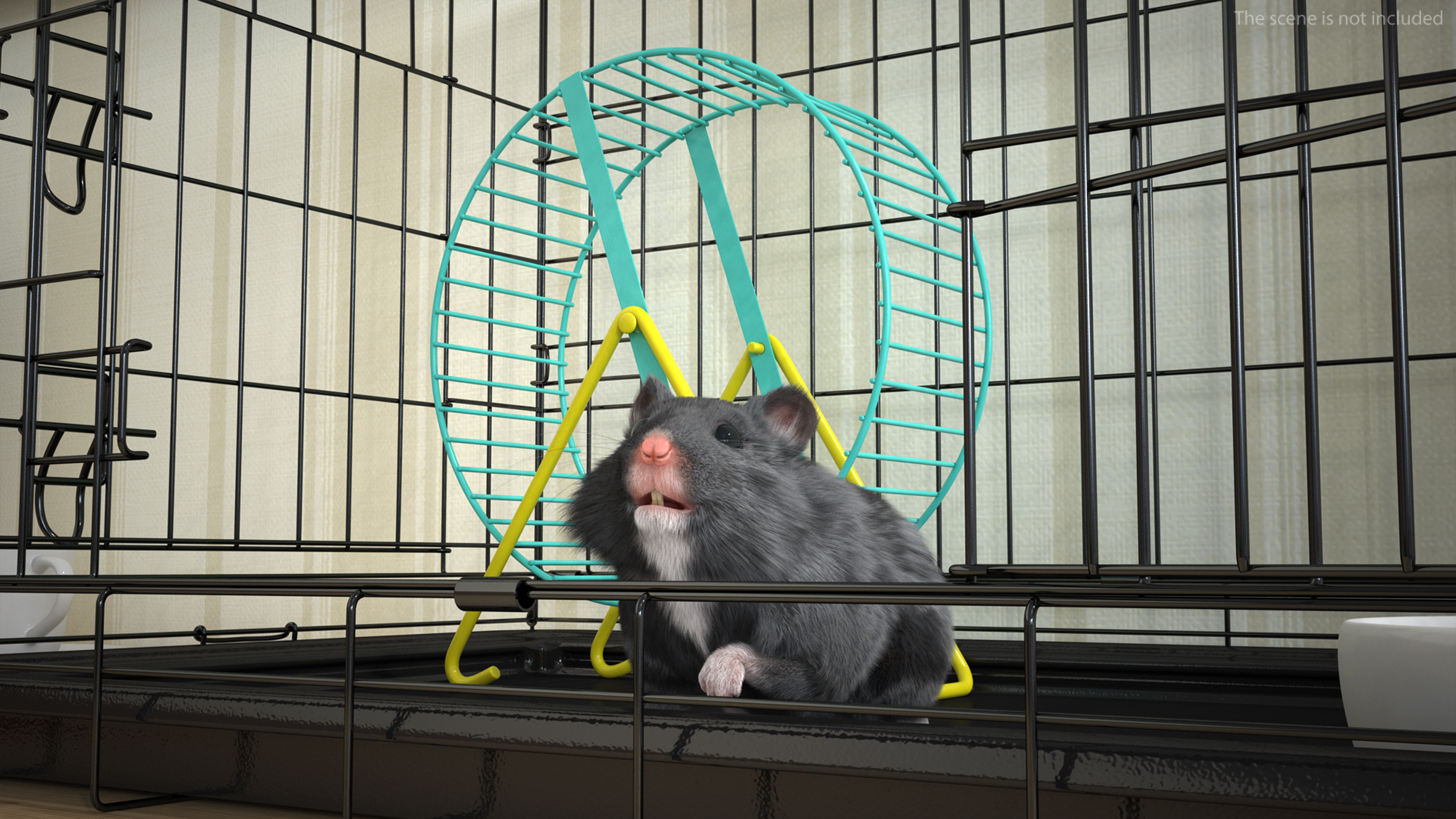 Syrian Hamster Black Rigged 3D