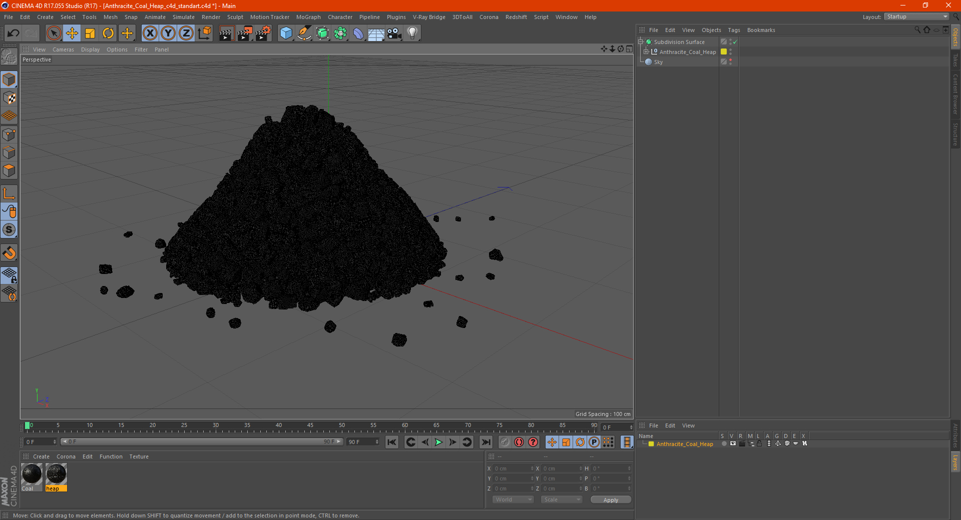 3D model Anthracite Coal Heap