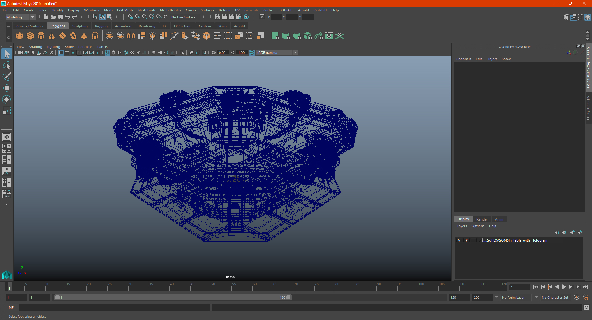 3D Sci-Fi Table with Hologram