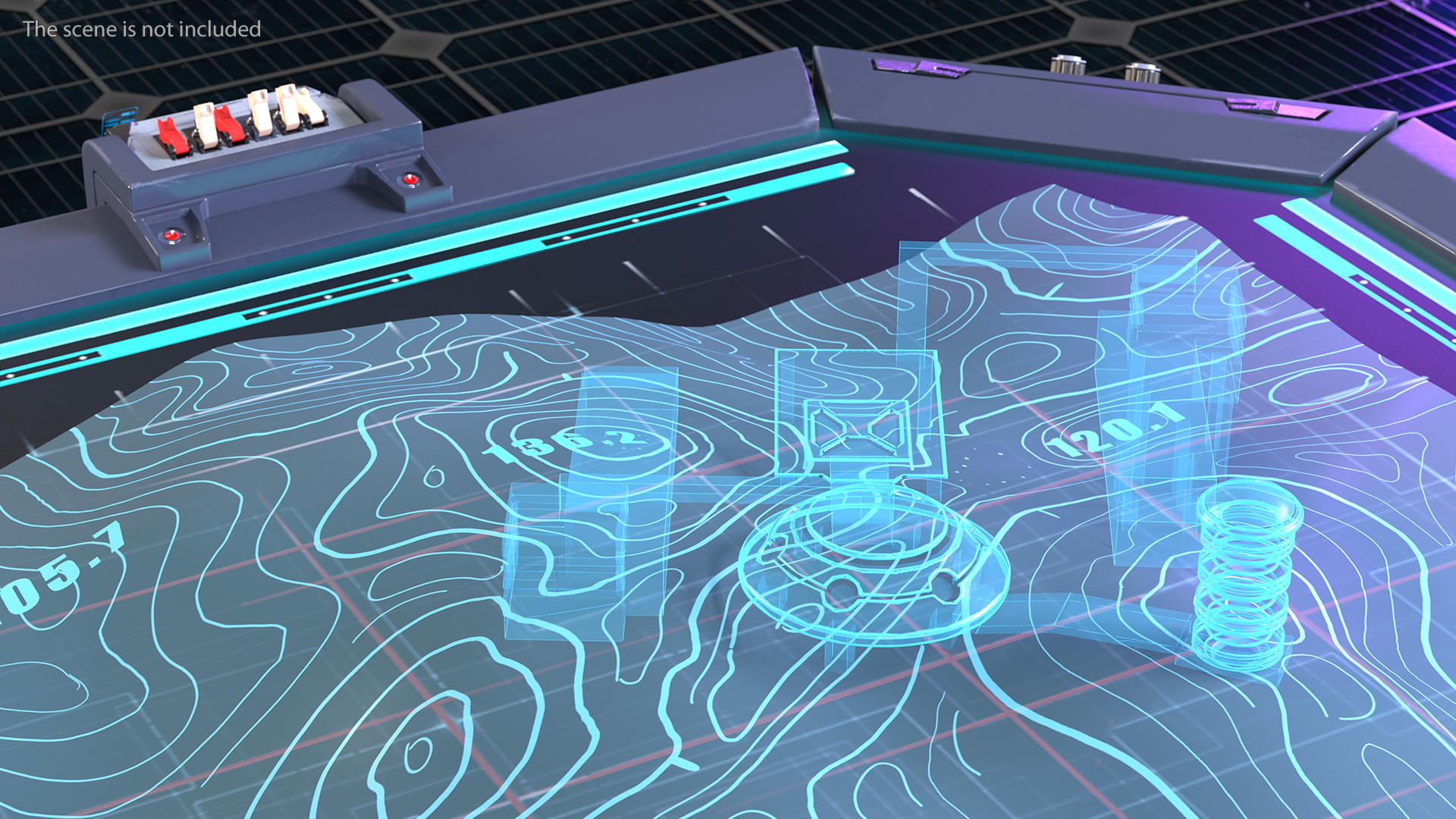 3D Sci-Fi Table with Hologram