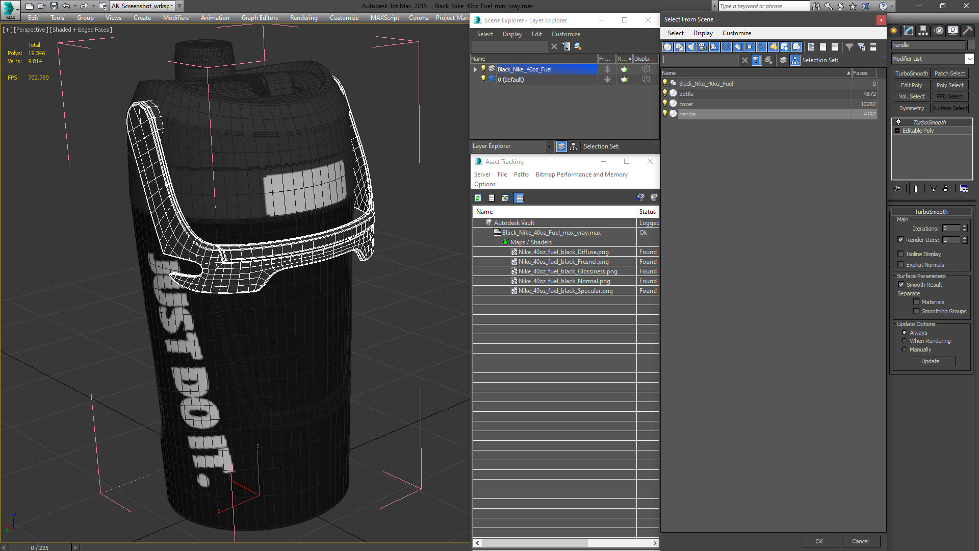 3D model Black Nike 40oz Fuel