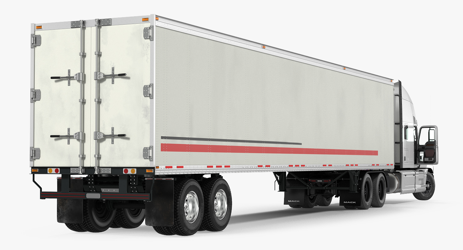 3D Mack Anthem Truck with Trailer 2018 Simple Interior