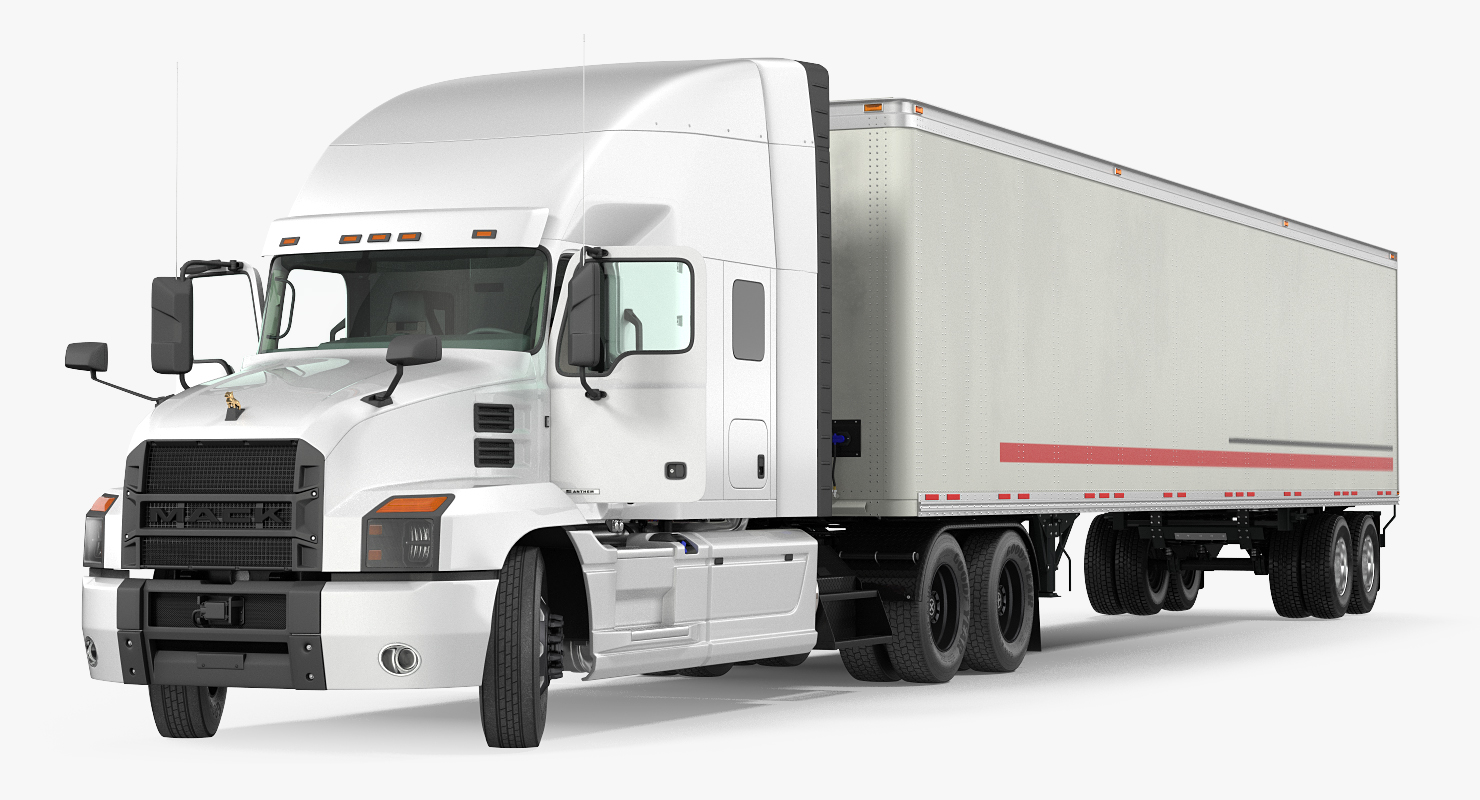3D Mack Anthem Truck with Trailer 2018 Simple Interior