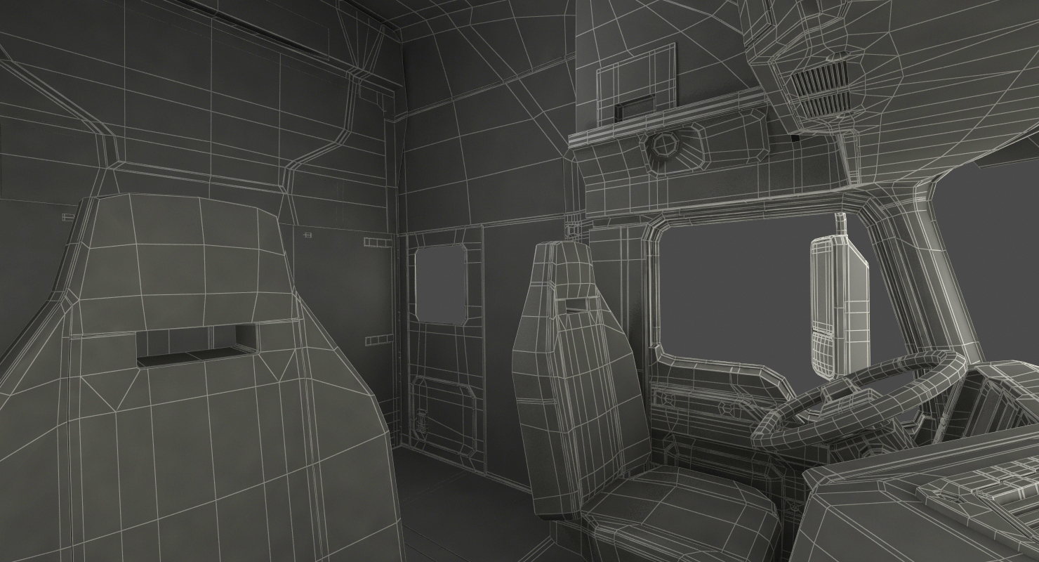 3D Mack Anthem Truck with Trailer 2018 Simple Interior
