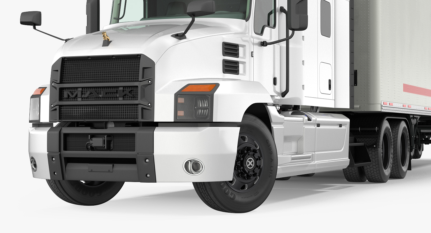 3D Mack Anthem Truck with Trailer 2018 Simple Interior