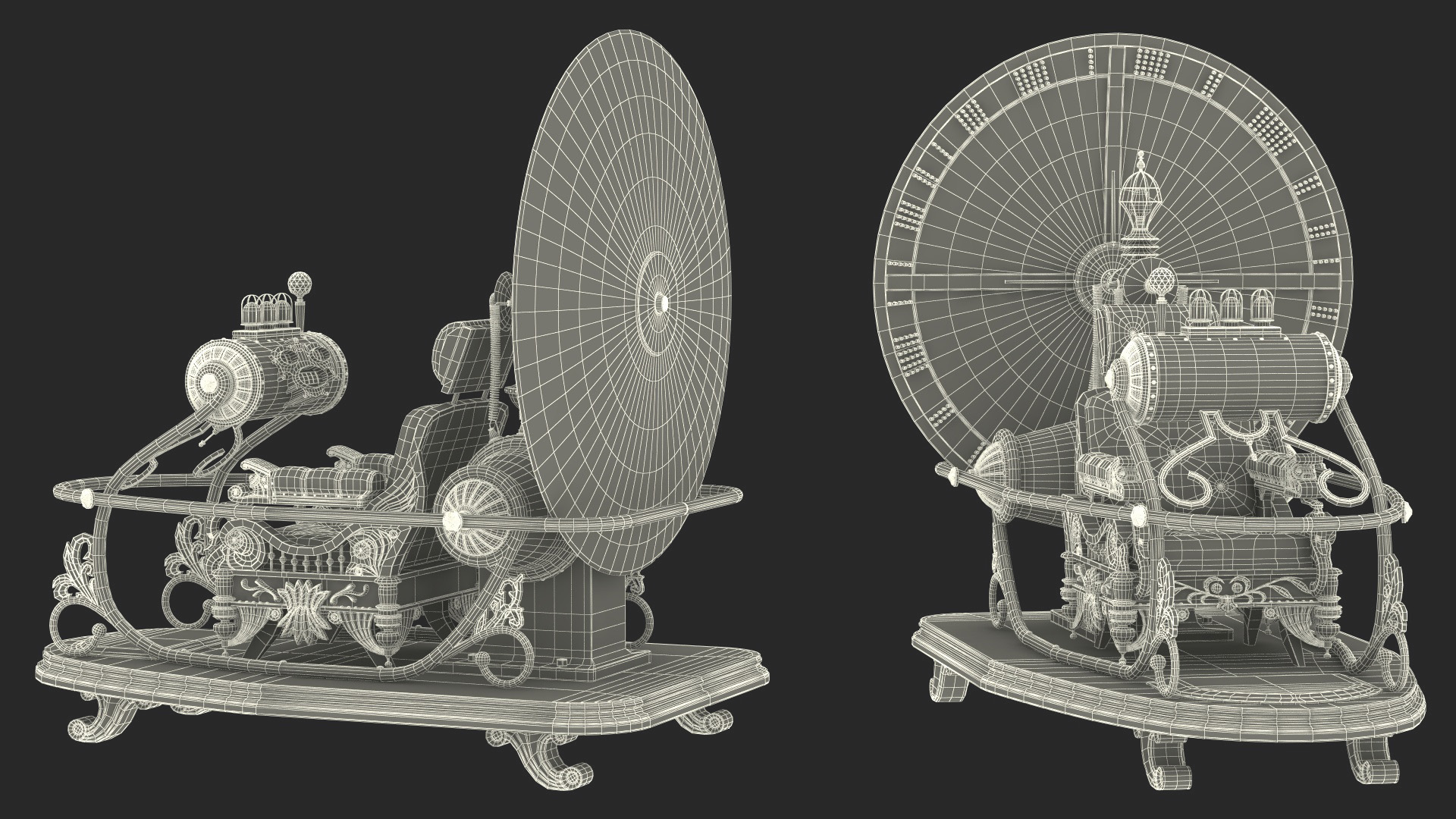 3D Retro Time Machine by Herbert Wells Rigged for Cinema 4D