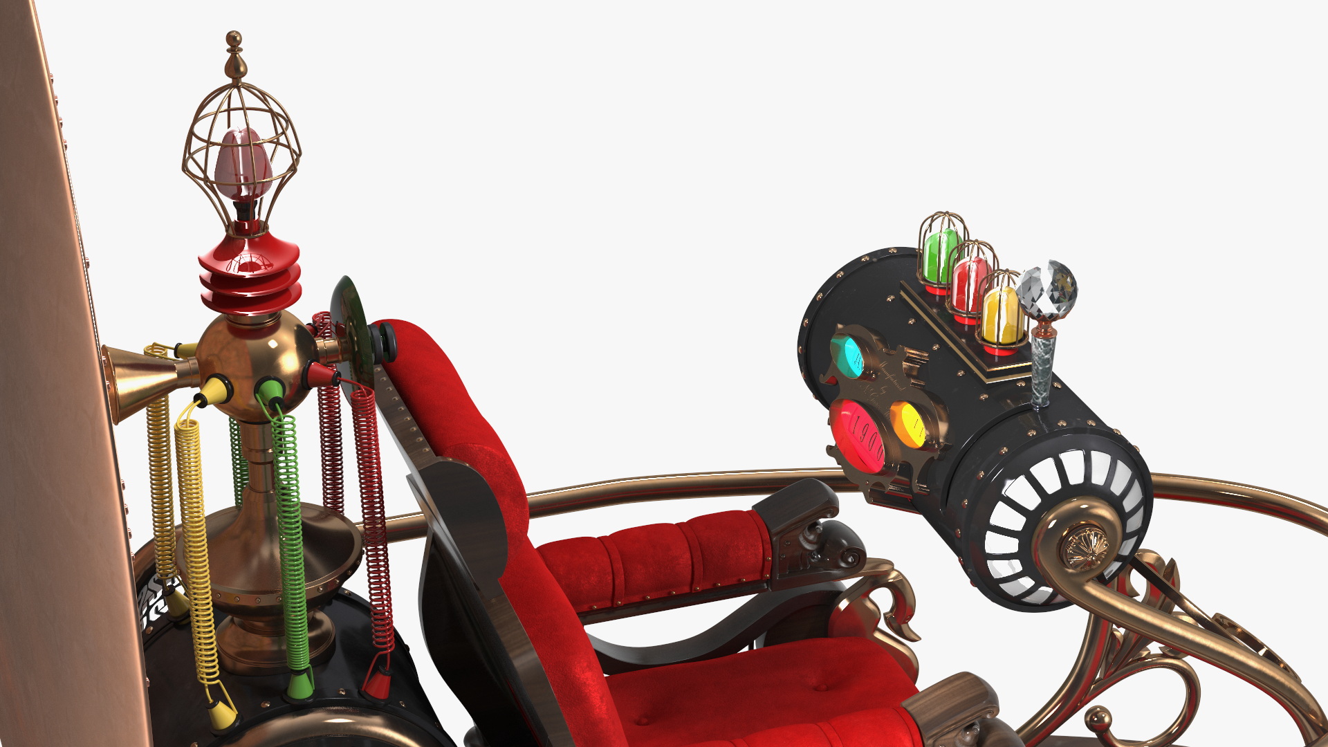 3D Retro Time Machine by Herbert Wells Rigged for Cinema 4D