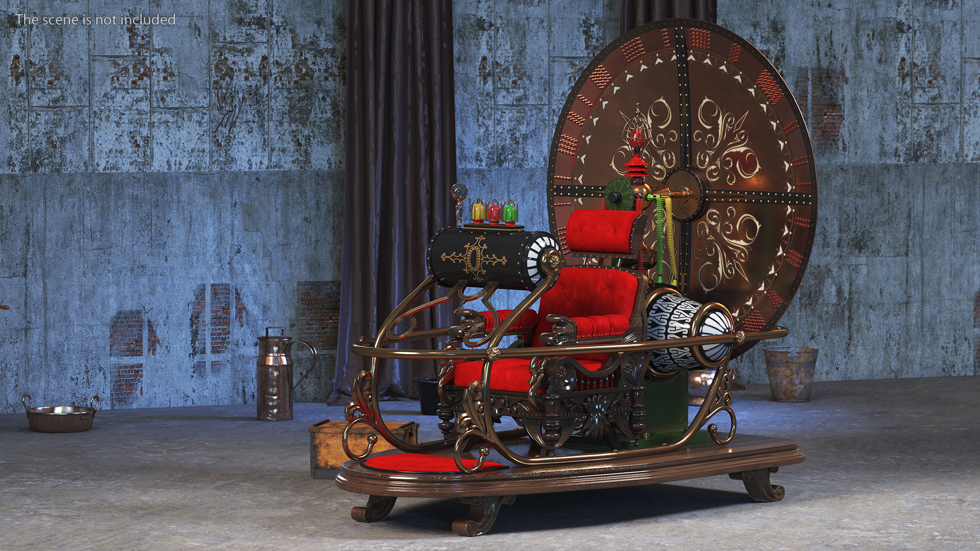 3D Retro Time Machine by Herbert Wells Rigged for Cinema 4D