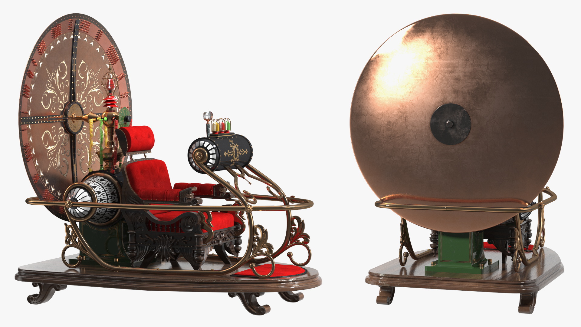 3D Retro Time Machine by Herbert Wells Rigged for Cinema 4D