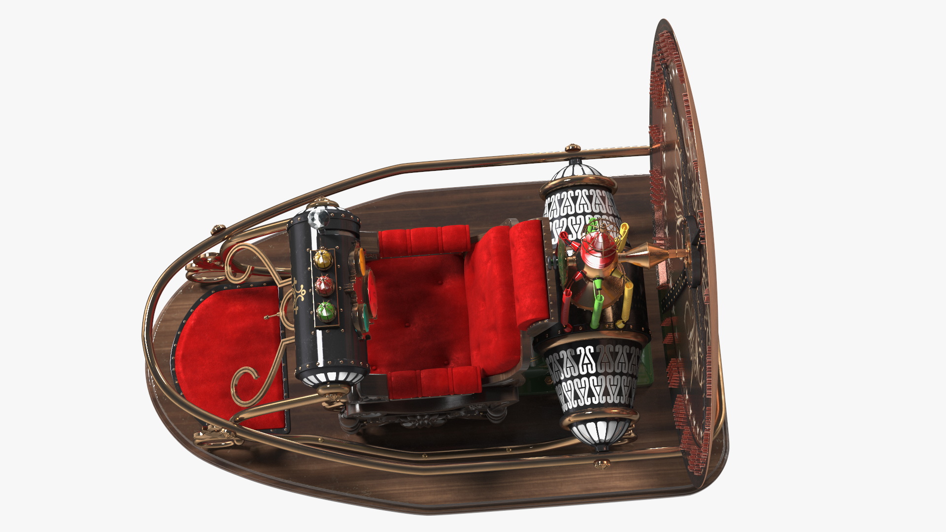 3D Retro Time Machine by Herbert Wells Rigged for Cinema 4D