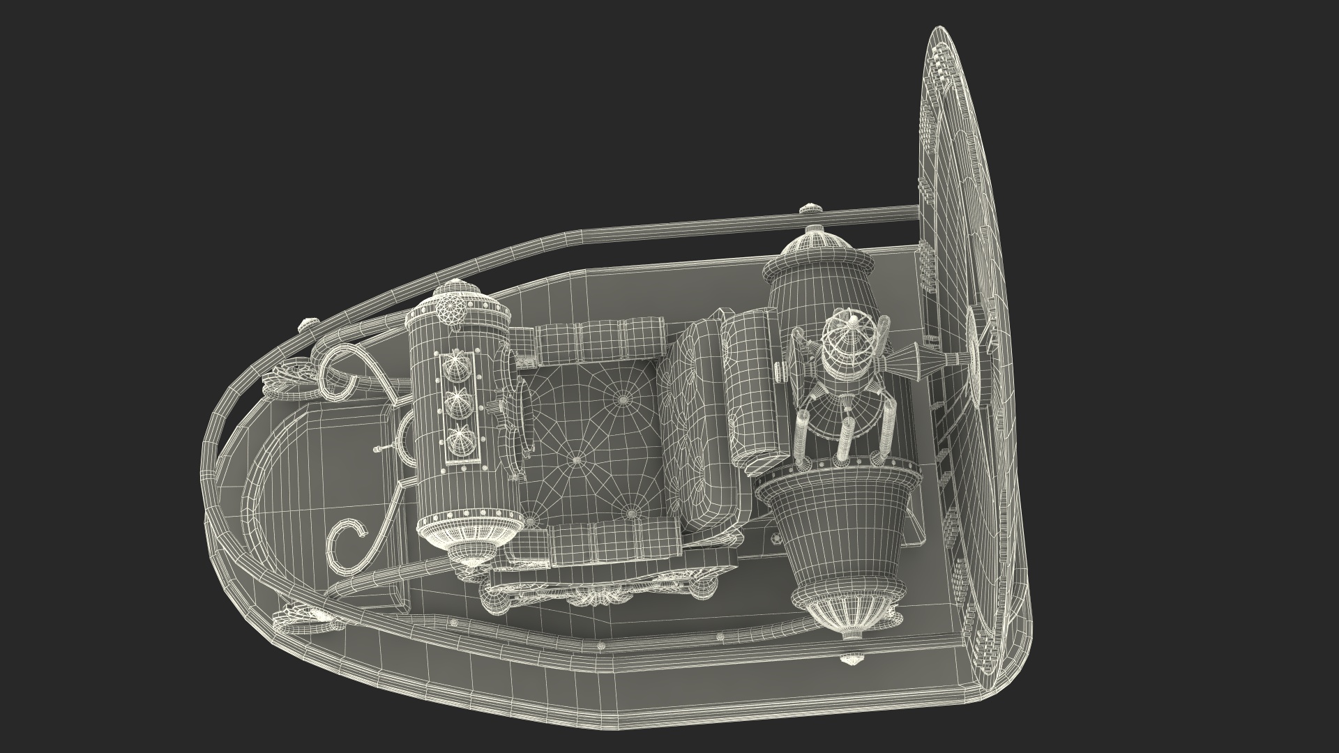 3D Retro Time Machine by Herbert Wells Rigged for Cinema 4D