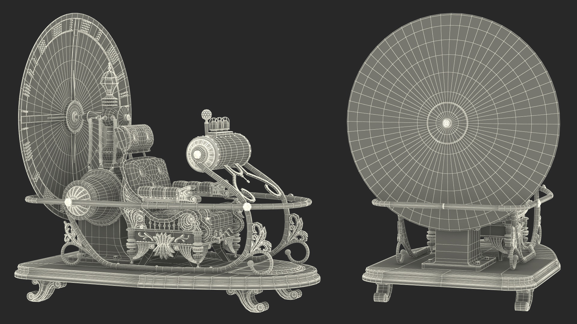 3D Retro Time Machine by Herbert Wells Rigged for Cinema 4D