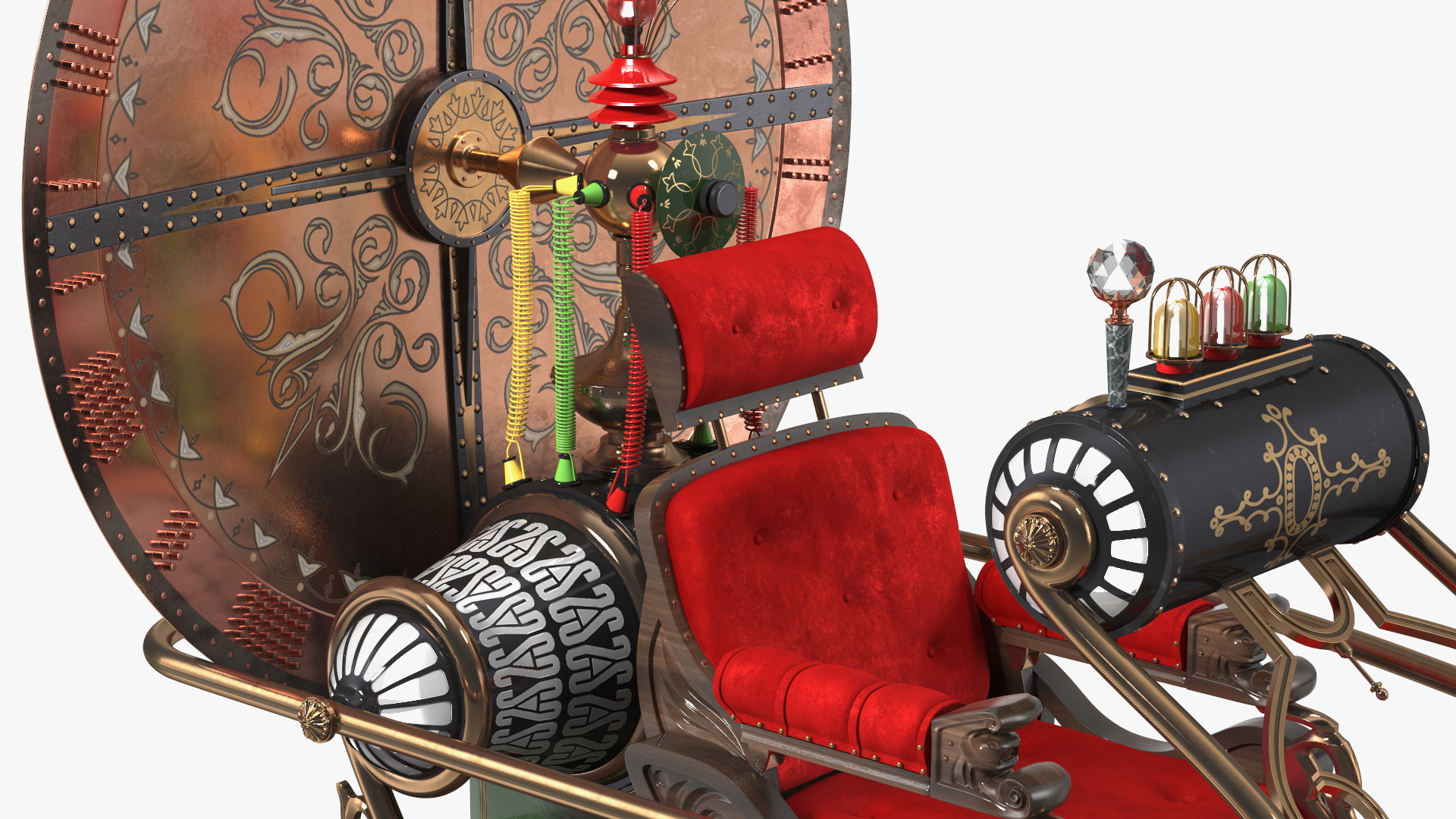 3D Retro Time Machine by Herbert Wells Rigged for Cinema 4D