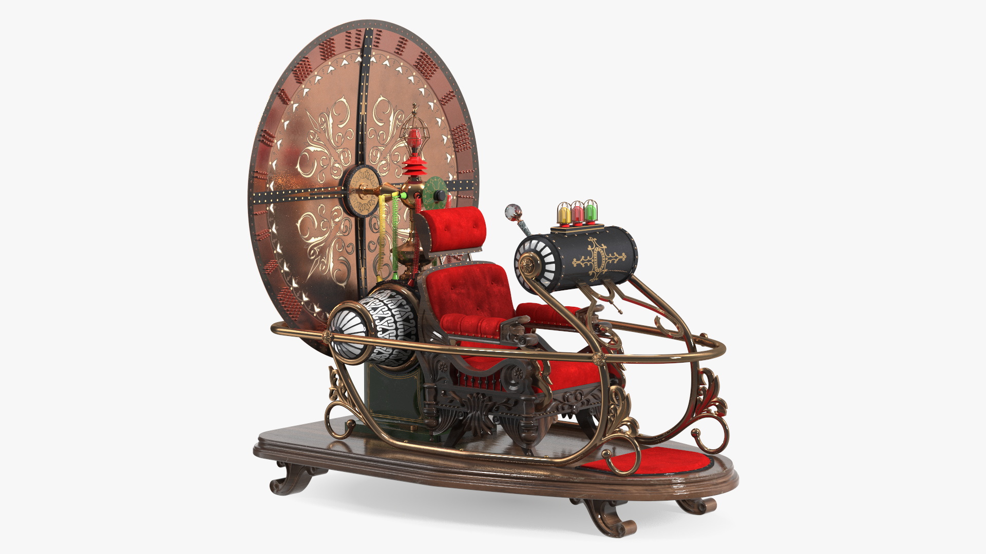 3D Retro Time Machine by Herbert Wells Rigged for Cinema 4D