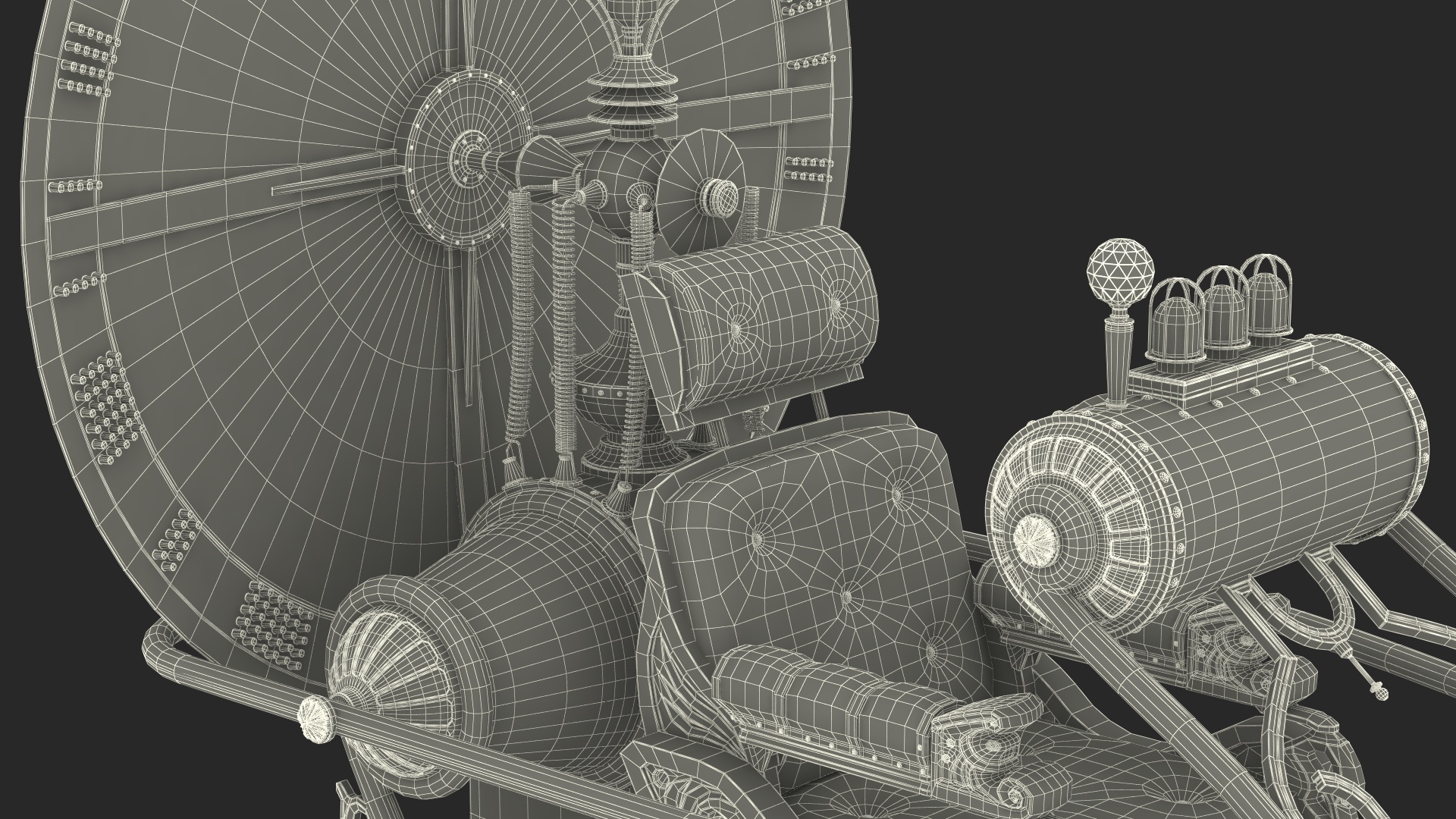 3D Retro Time Machine by Herbert Wells Rigged for Cinema 4D