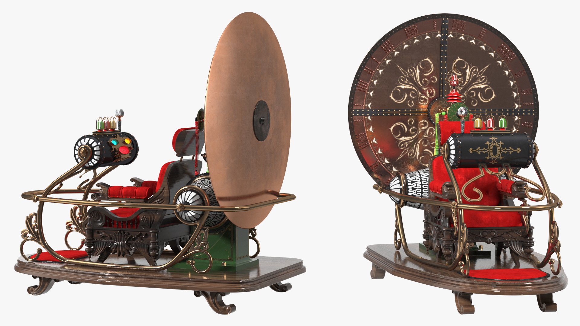 3D Retro Time Machine by Herbert Wells Rigged for Cinema 4D