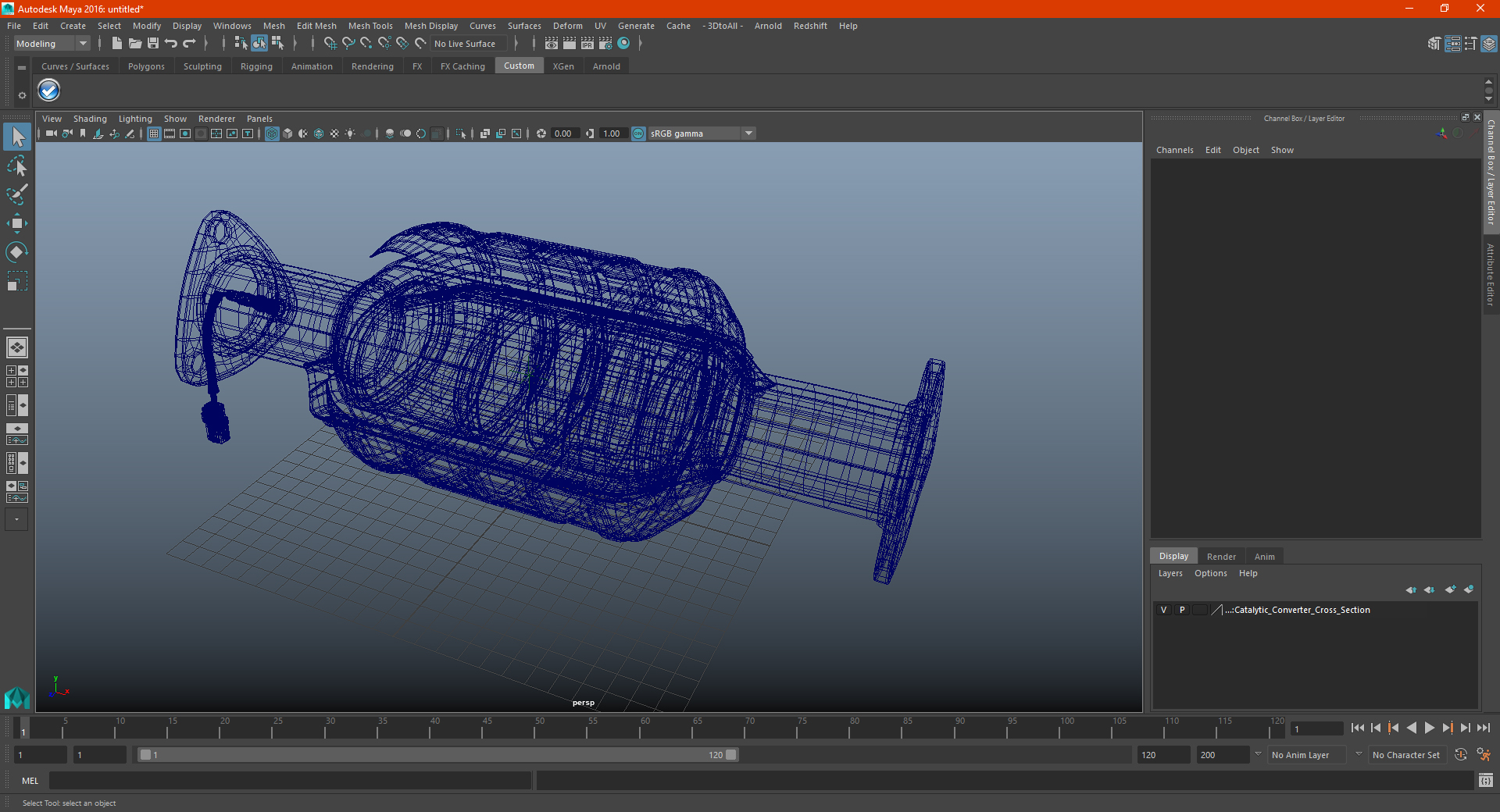 3D Catalytic Converter Cross Section model