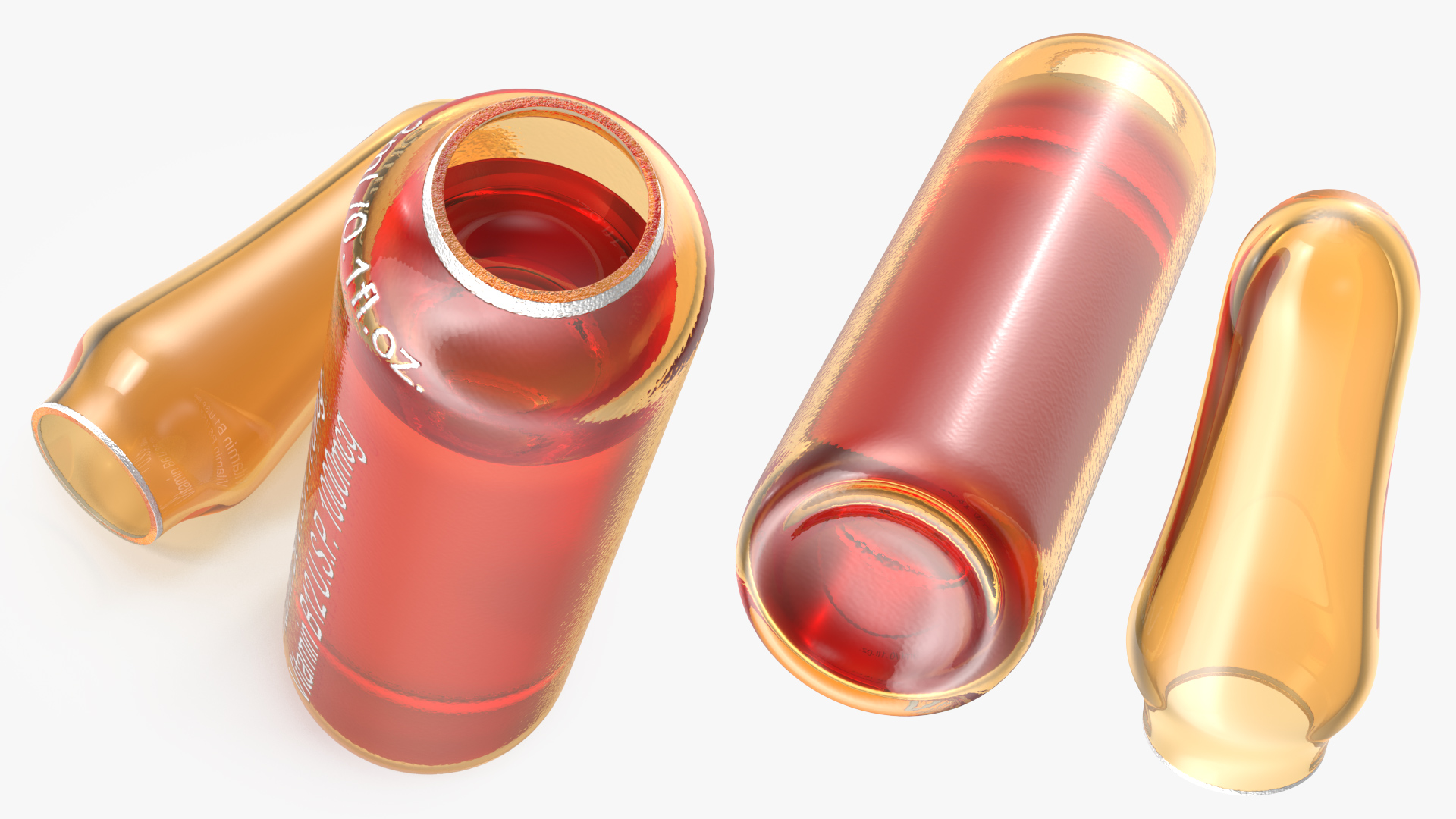 3D Vitamin B Complex Amber Ampoule Opened model
