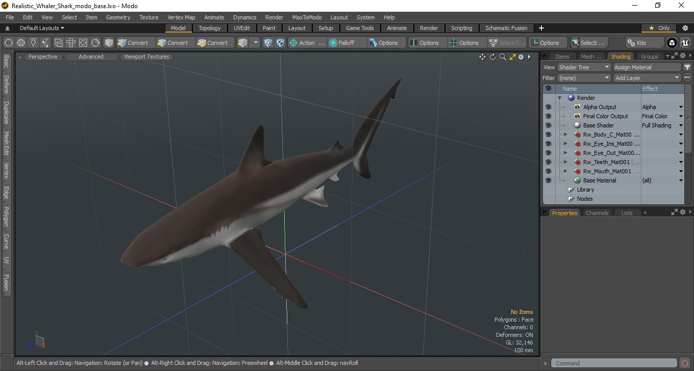 Realistic Whaler Shark 3D